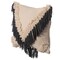 16" Handwoven Cotton Throw Pillow Cover with Embossed and Fringed Crossed line